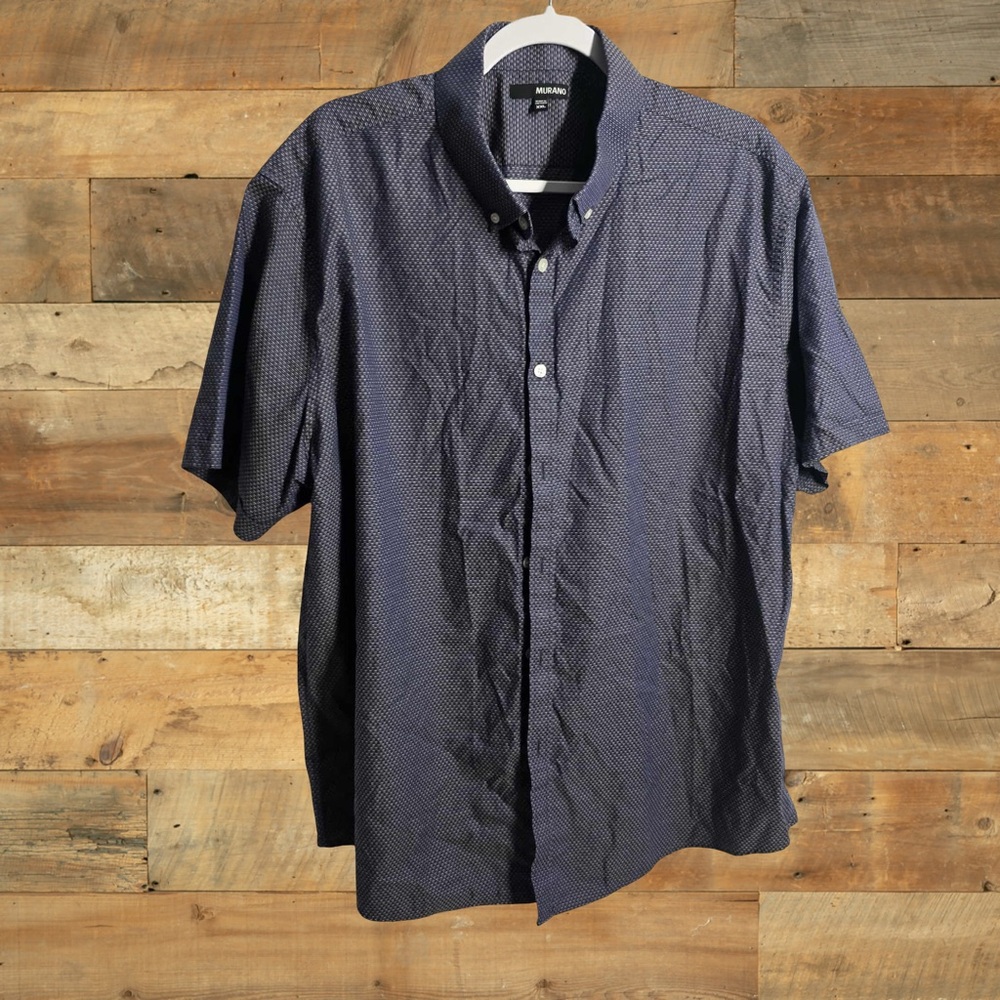 Murano Blue and White‎ Patterned Shirt XXL